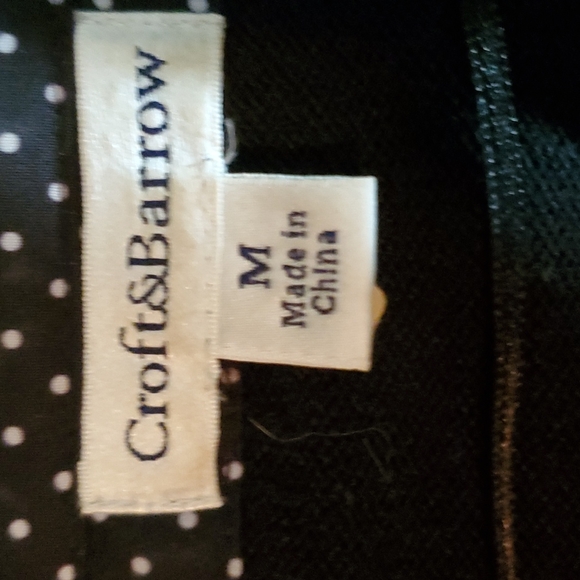 CROFT & BARROW Womens Combo-Black Knit Sweater+Black w/White Dots Top-EUC-Sz M - Picture 10 of 16